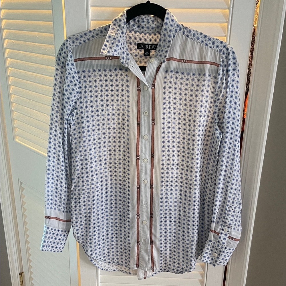 J. Crew Women’s Jules Shirt in  Equestrian Print XS